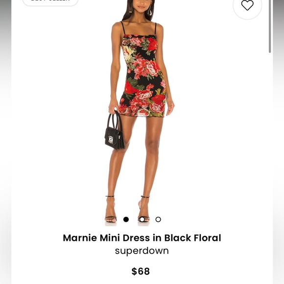 Marnie Mini Dress in Black Floral Superdown - Picture 6 of 10
